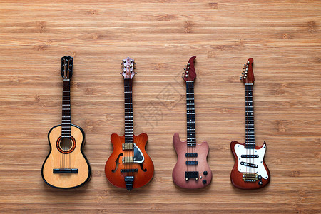 弦乐四重奏背景下的木制吉它